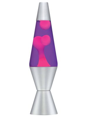 Lava Lamp 14.5" - Silver Base/Purple Liquid/Pink Lava