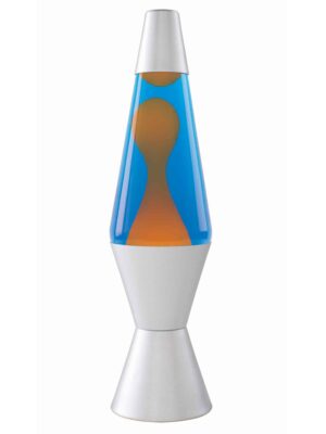 Lava Lamp 14.5" - Silver Base/Orange Wax/Blue Liquid