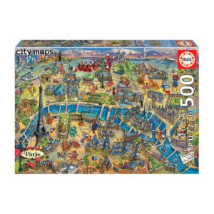Paris City Map - 500 piece Jigsaw Puzzle