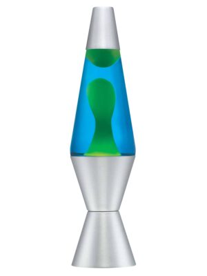 Lava Lamp 14.5" - Silver Base/Green Wax/Blue Liquid