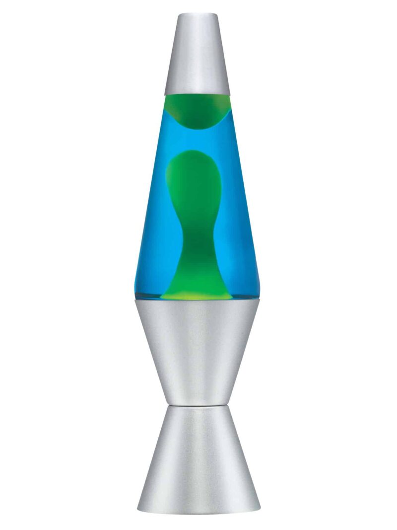 Lava Lamp 14.5" - Silver Base/Green Wax/Blue Liquid